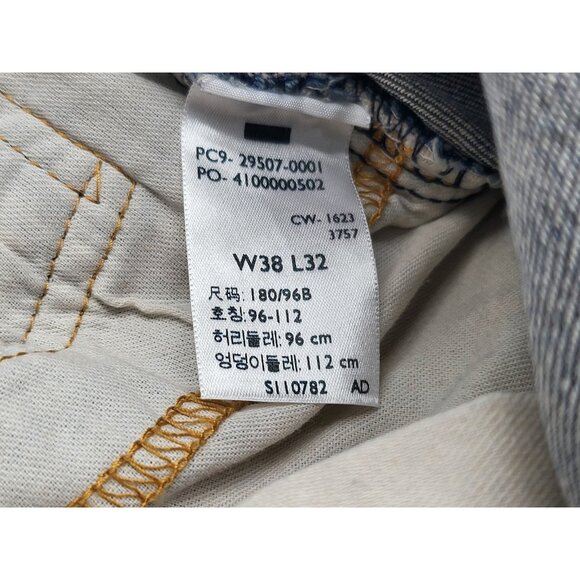 Levis 502 Jeans Mens 38x32 Blue‎ Stretch Denim Tapered Fit Waterless New Tags - Picture 10 of 10